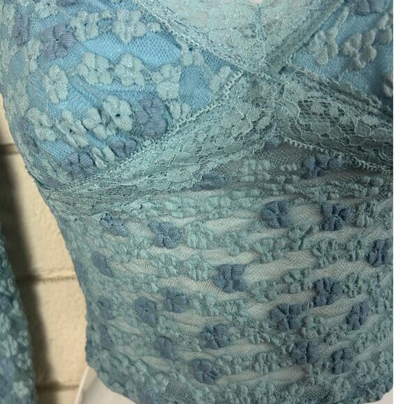 Princess Polly Bankston Off The Shoulder Top Blue Size 2 NWT - Picture 5 of 9